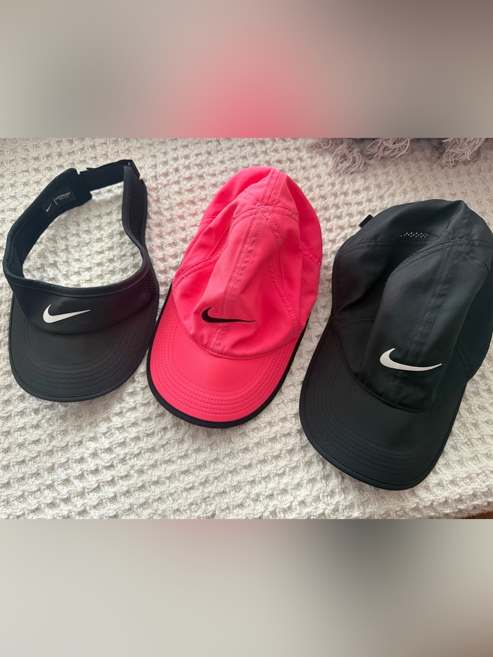 Nike Pink & Black Sport Caps Pack - Swoosh Visor and Hat